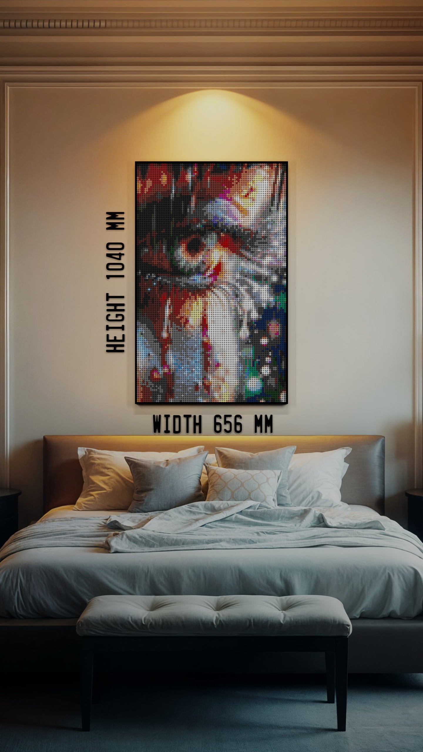 Original Wall-Art LEGO® Style mosaic wall art made from colorful plastic bricks